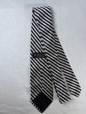 Brooks Brothers Silk Tie Navy Cream Repp Stripe